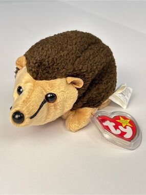 Ty Beanie Baby Prickles Hedgehog 1998 Brown Plush with Tag